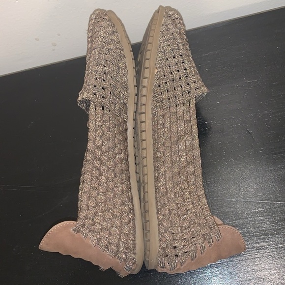 Adam Tucker Flats.  Fabric & Leather Upper.  Leather Sock.  Bronze.  Flats.  10 - Picture 6 of 10